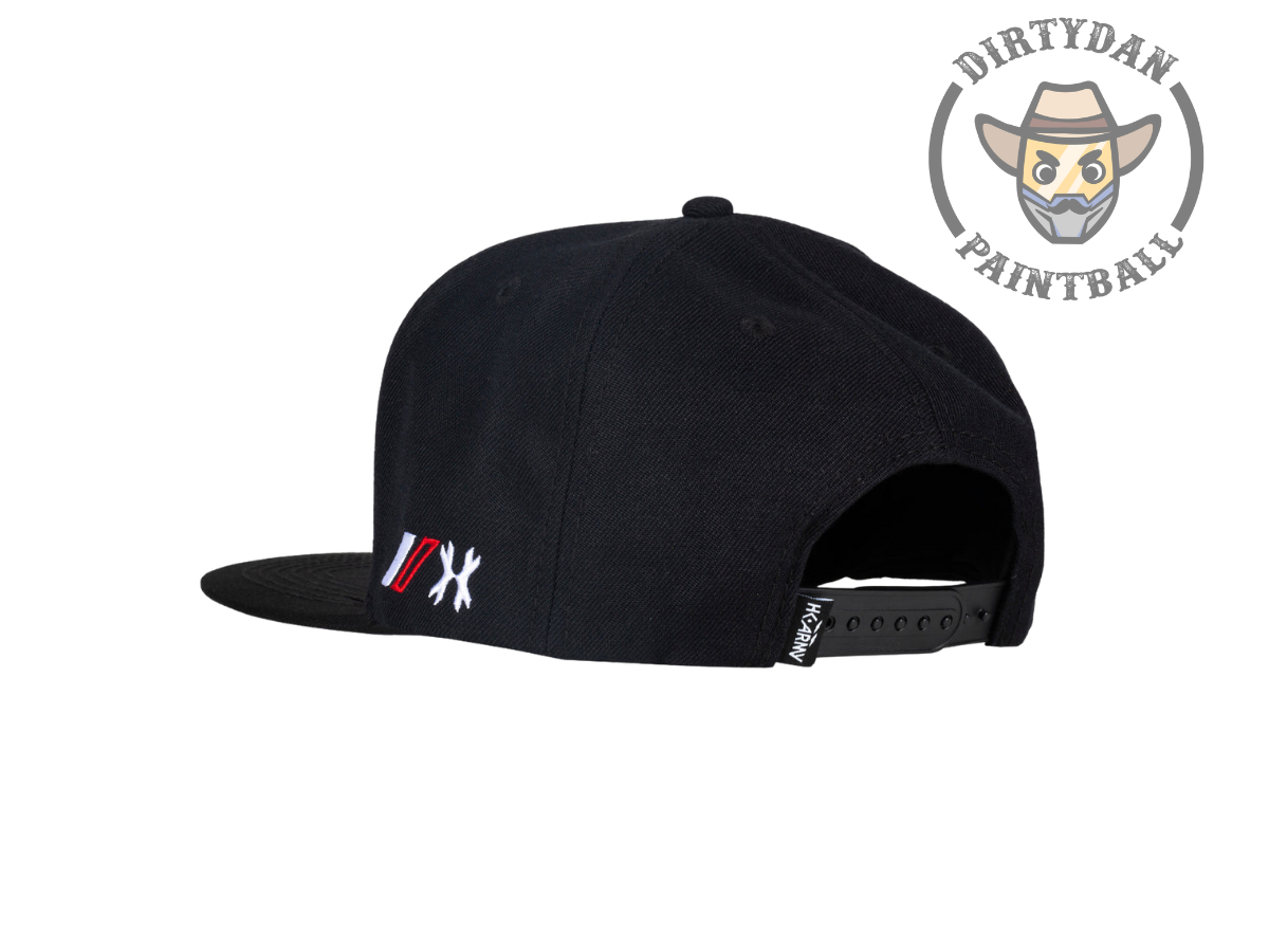 Split Snapback Hat - Black/White/Red