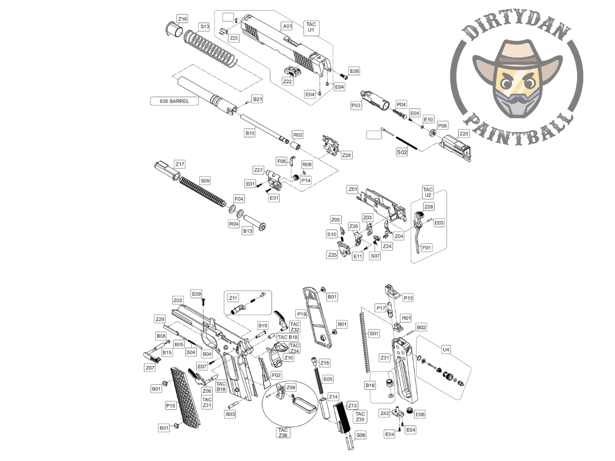 ELITE FORCE 1911 Complete Barrel Assembly Rebuild Kit