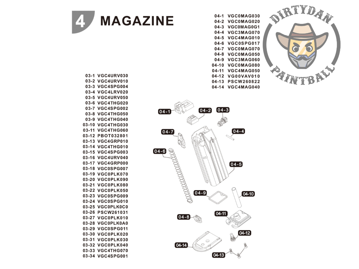 Elite Force/Walther PPQ GBB MAG(VFC) Rebuild Kit