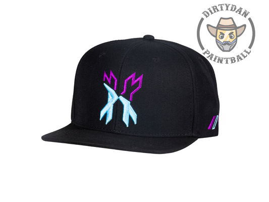 Split Snapback Hat - Black/Blue/Purple