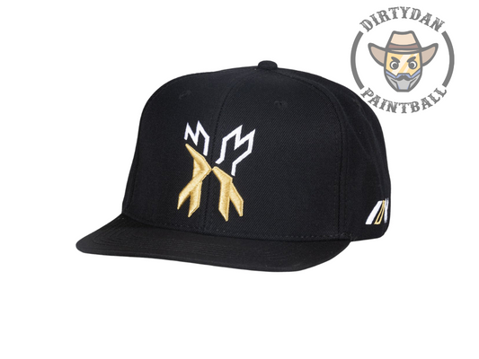 Split Snapback Hat - Black/Gold/White