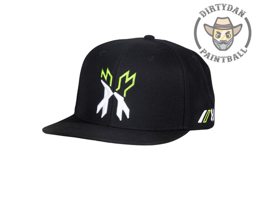 Split Snapback Hat - Black/Green/White