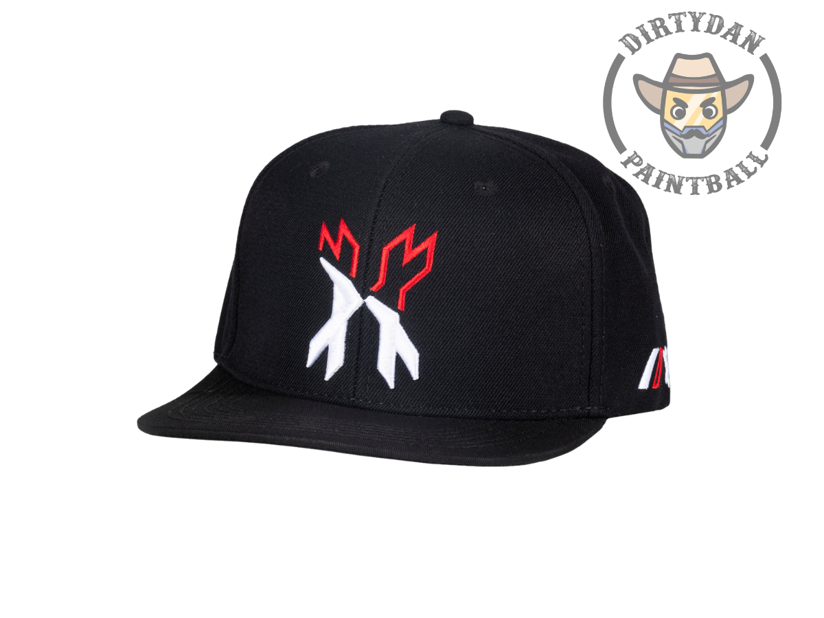 Split Snapback Hat - Black/White/Red