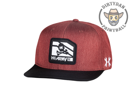 Clip Snapback Hat - Black/Burgundy