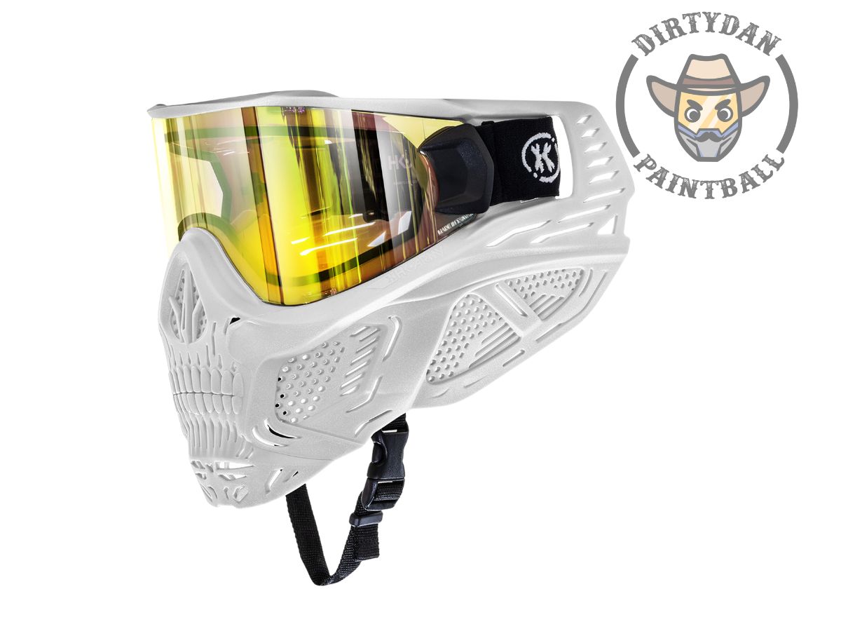 HSTL Skull Goggle "Saint" - White w/ Gold Lens