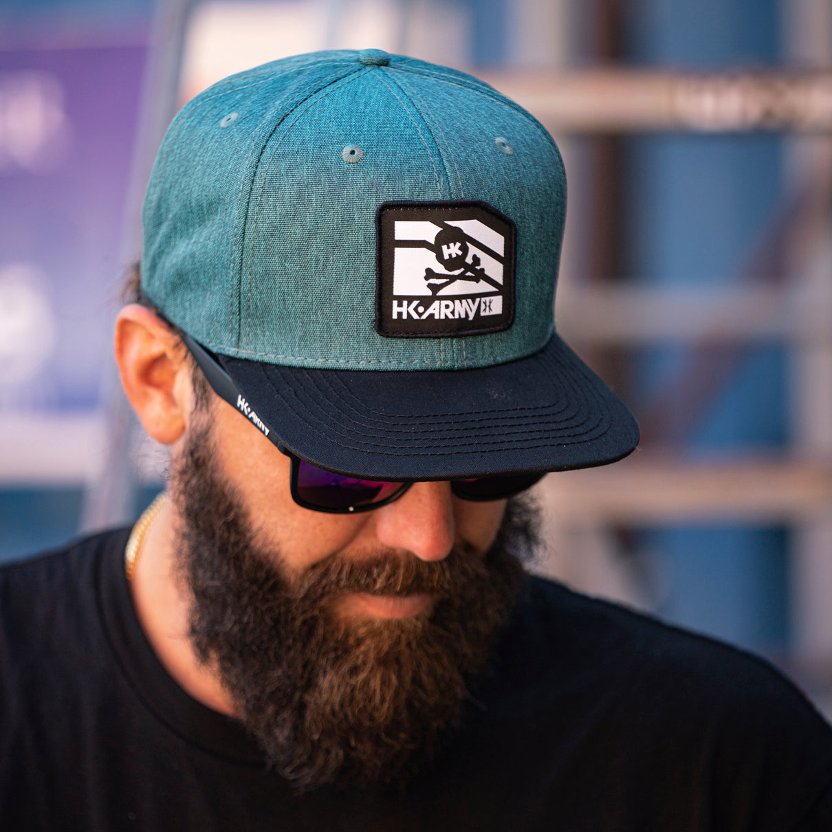 Clip Snapback Hat - Black/Teal