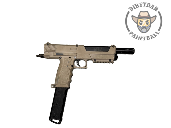 Actual Used Tippmann TiPX - Nemesis Barrel & Gas-Through, side view of this specific paintball marker.
