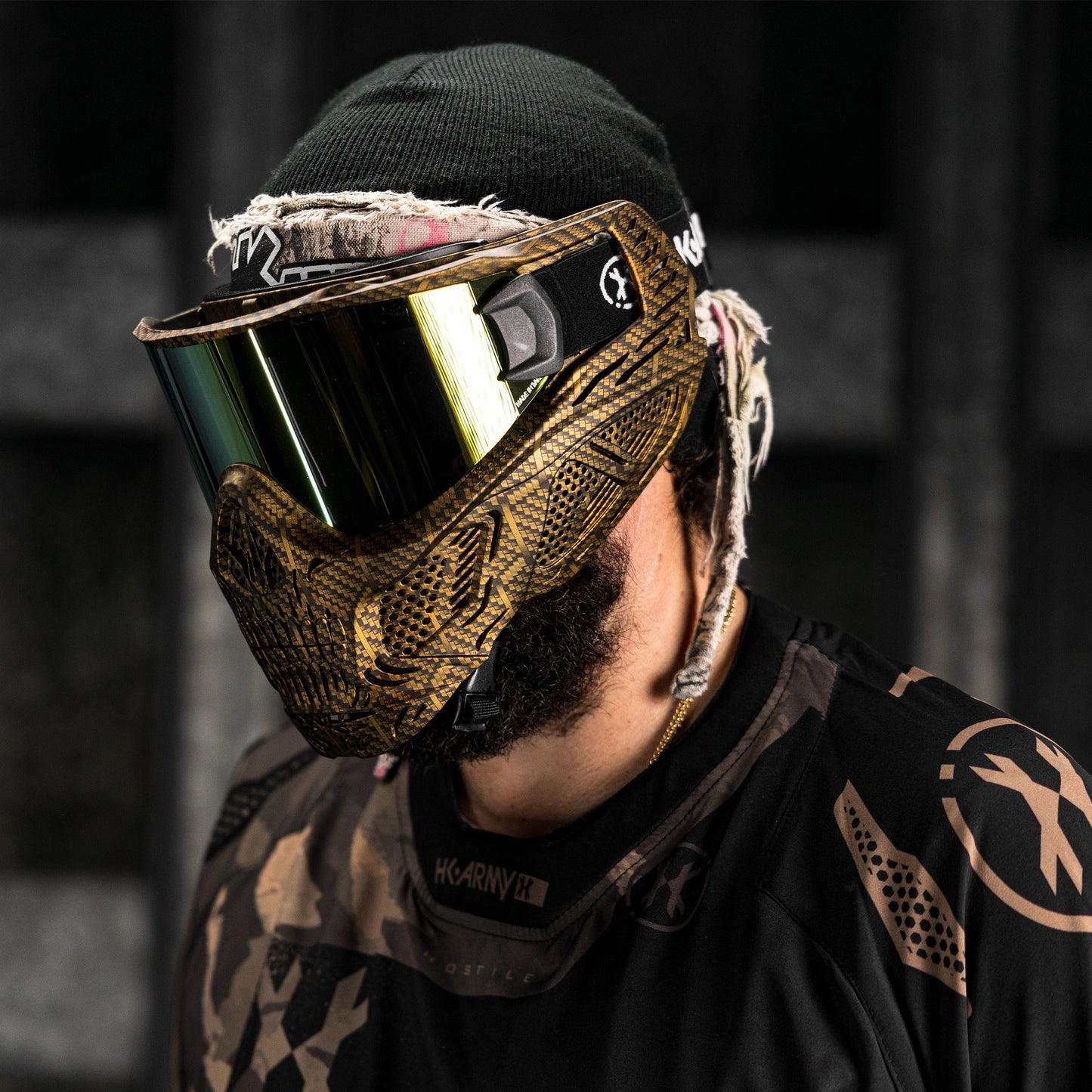 HSTL Skull Goggle Machine Gold w/ Gold Lens