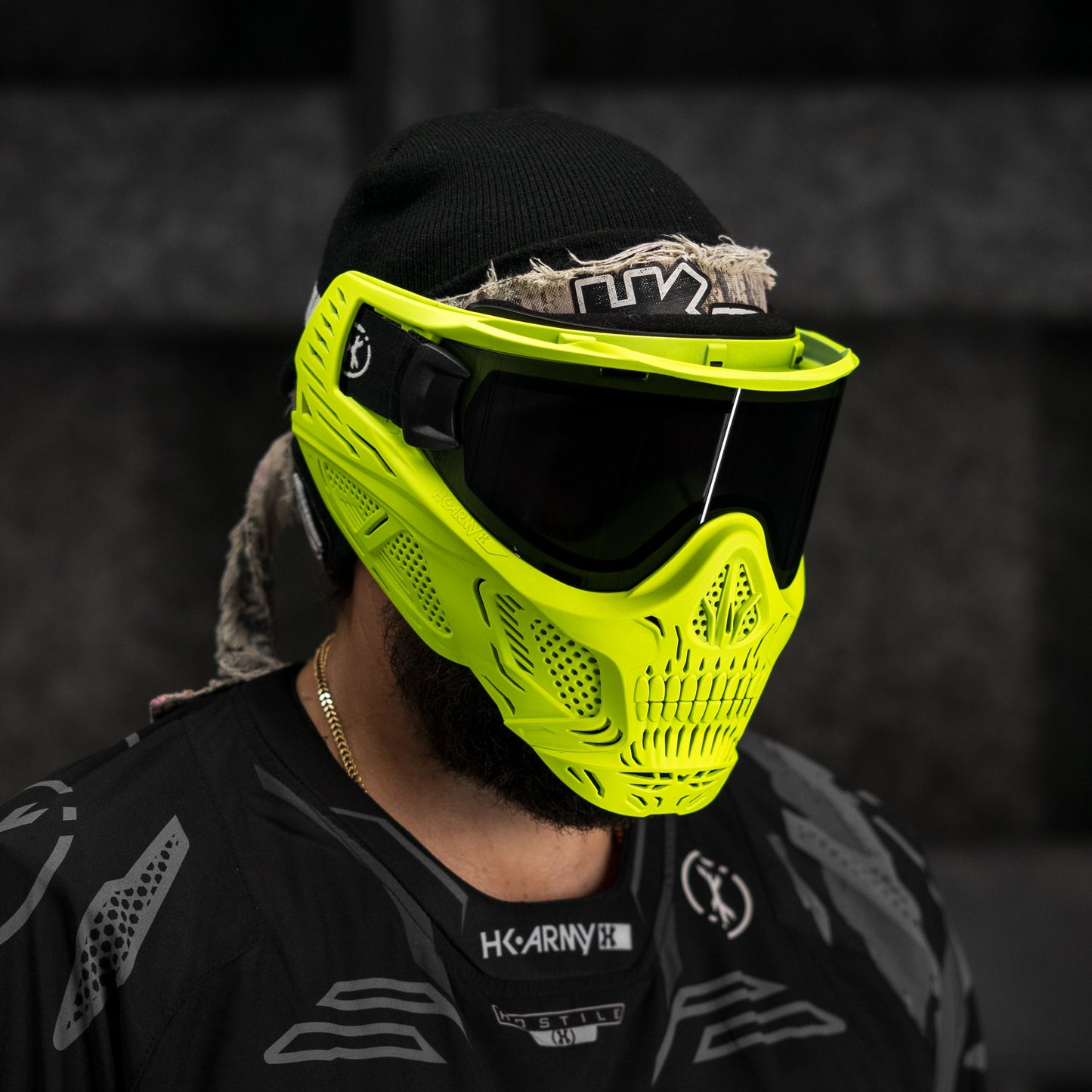 HSTL Skull Goggle Neon Yellow w/ Smoke Lens