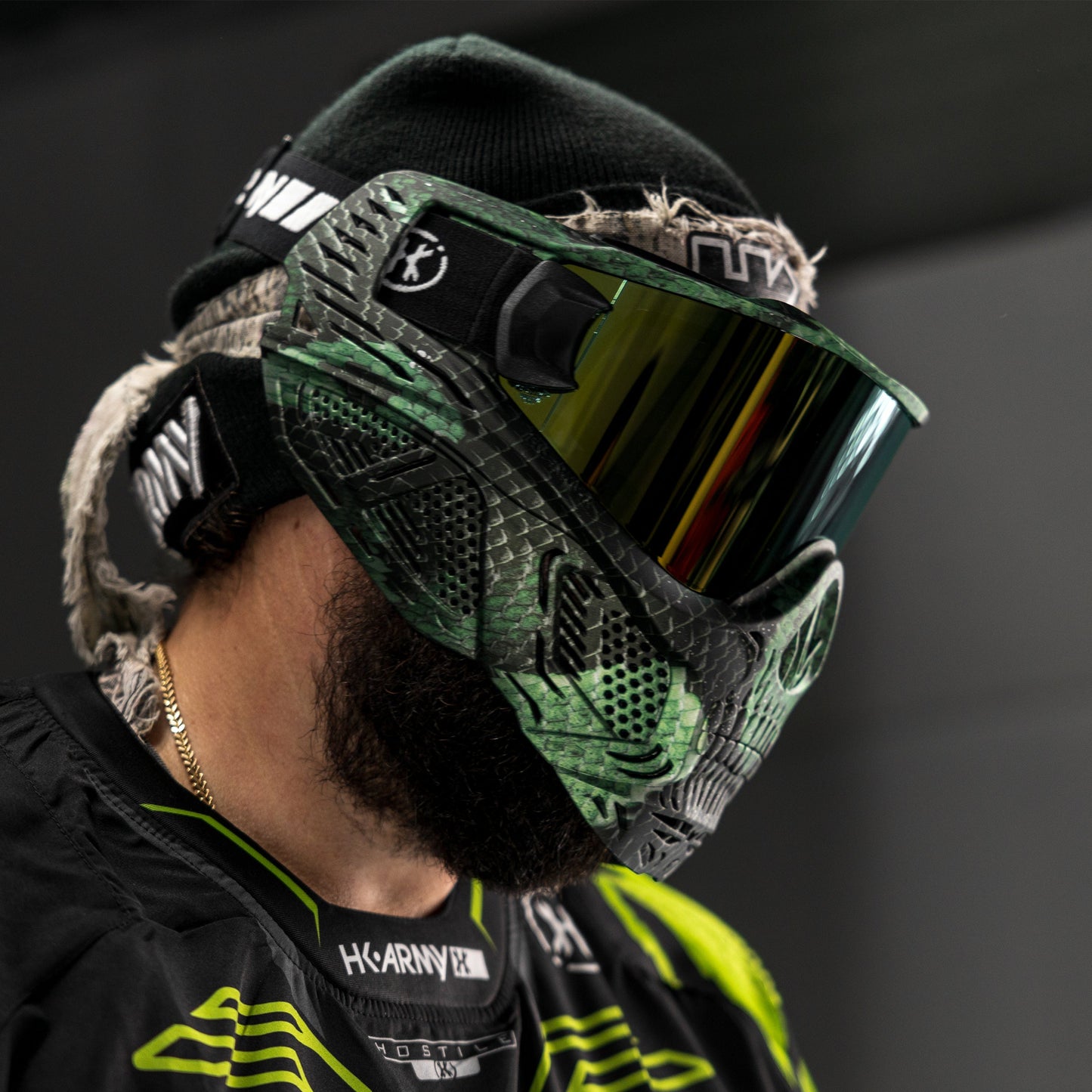 HSTL Skull Goggle Snake Green w/ Gold Lens