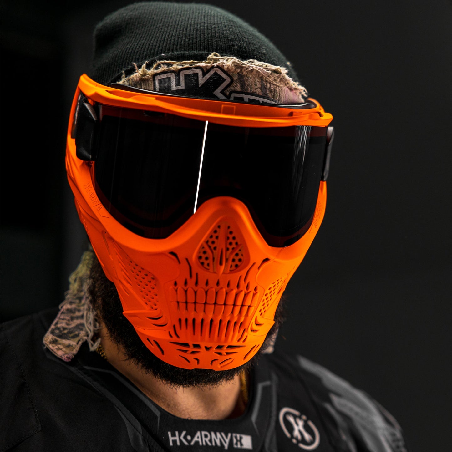 HSTL Skull Goggle Neon Orange w/ Smoke Lens