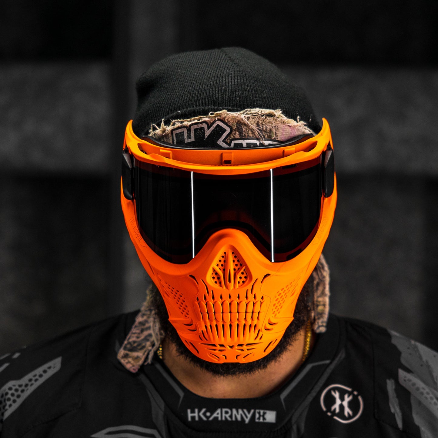 HSTL Skull Goggle Neon Orange w/ Smoke Lens