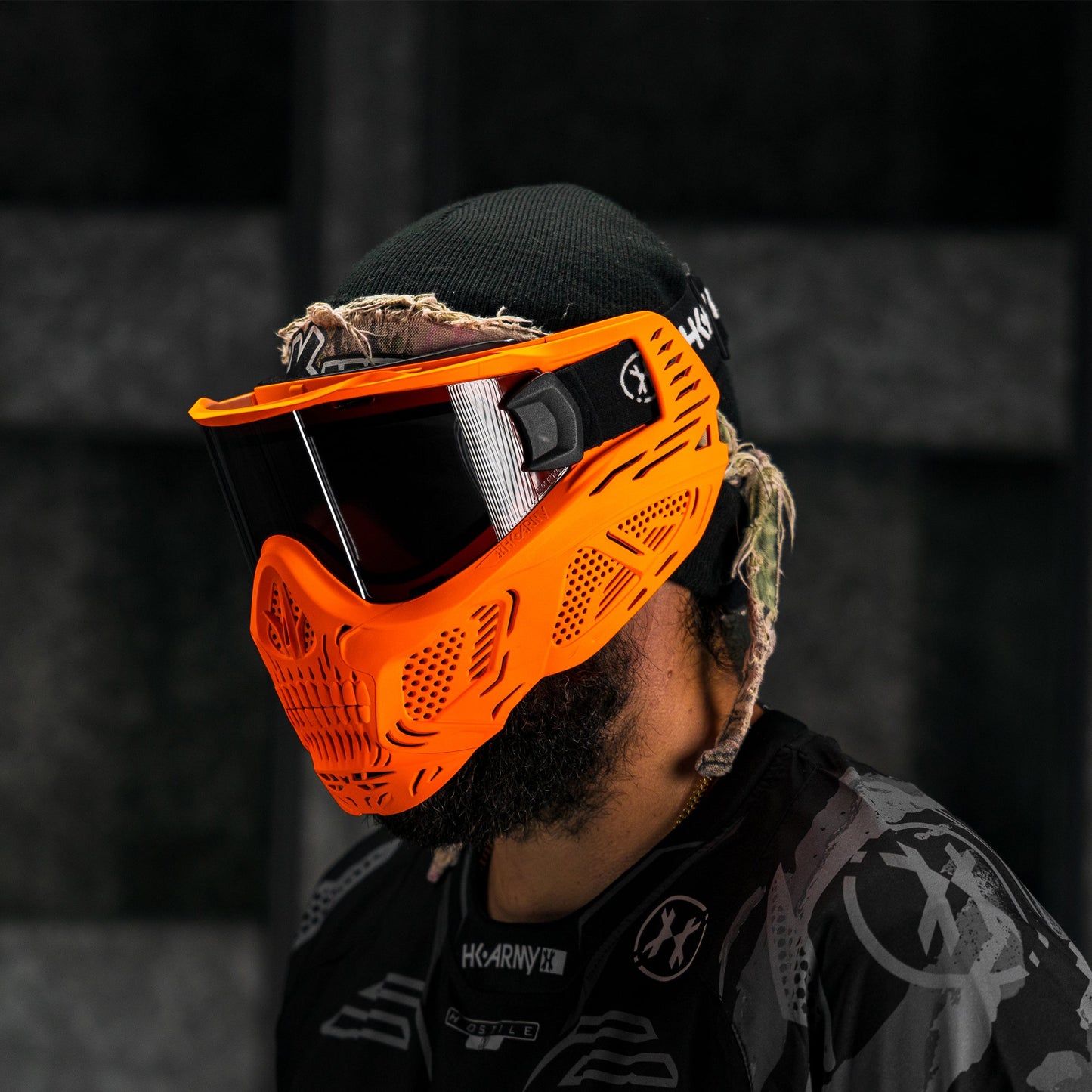 HSTL Skull Goggle Neon Orange w/ Smoke Lens