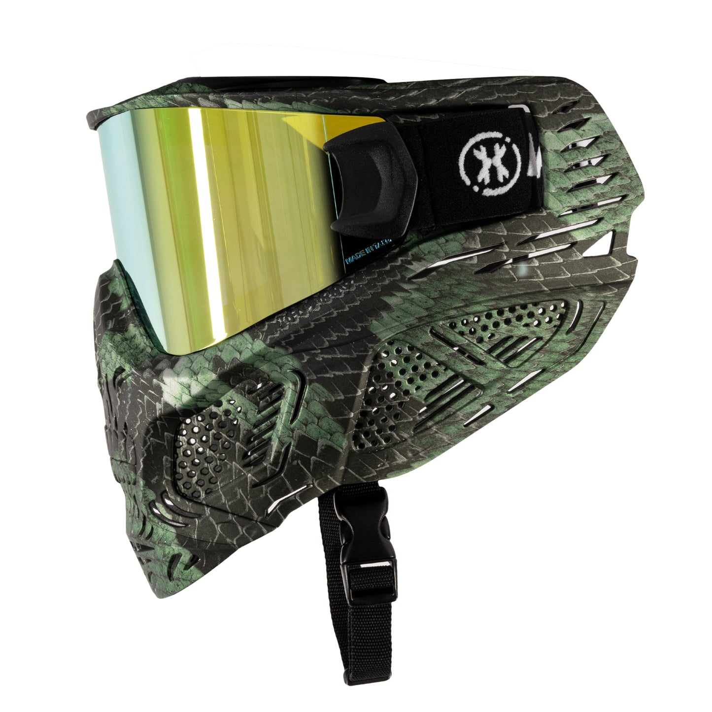 HSTL Skull Goggle Snake Green w/ Gold Lens